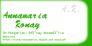 annamaria ronay business card